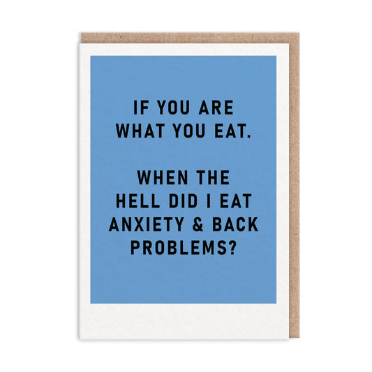 Anxiety and Back Problems Greeting Card