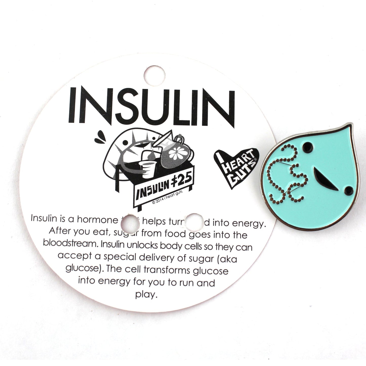 Insulin Character Enamel Lapel Pin - Insulin for the Win