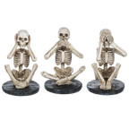 Hear No, See No Speak No Skeleton