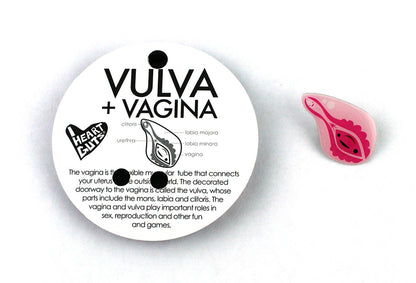 Vagina + Vulva Lapel Pin - Hooray for the Vajayjay!