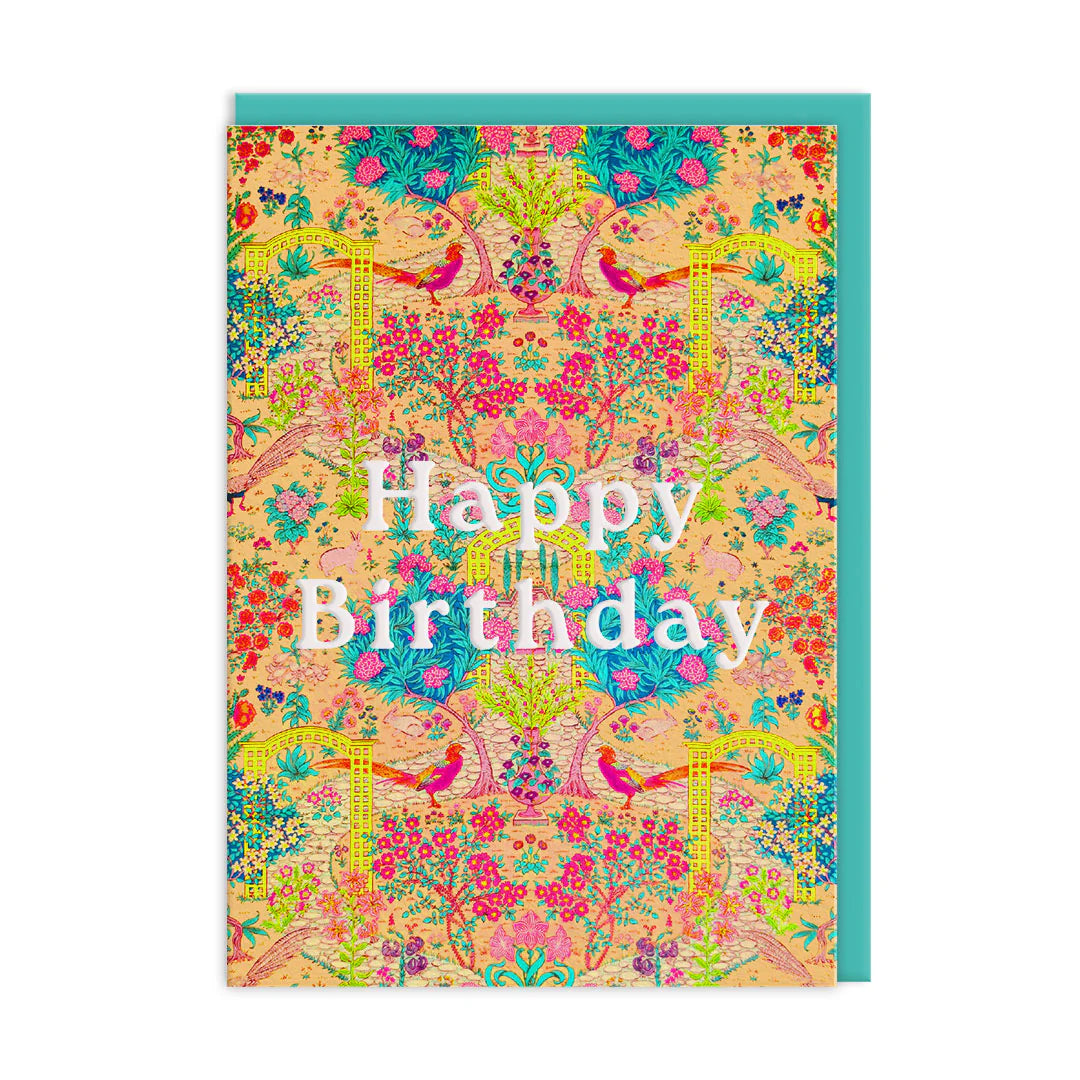 Floral Happy Birthday Greeting Card