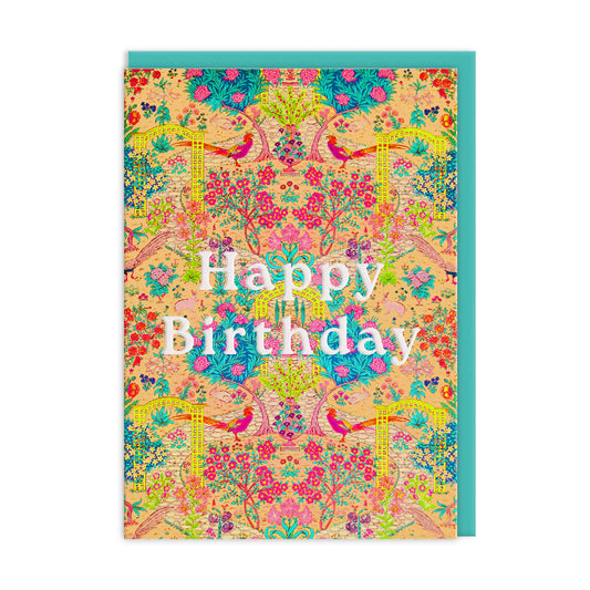 Floral Happy Birthday Greeting Card
