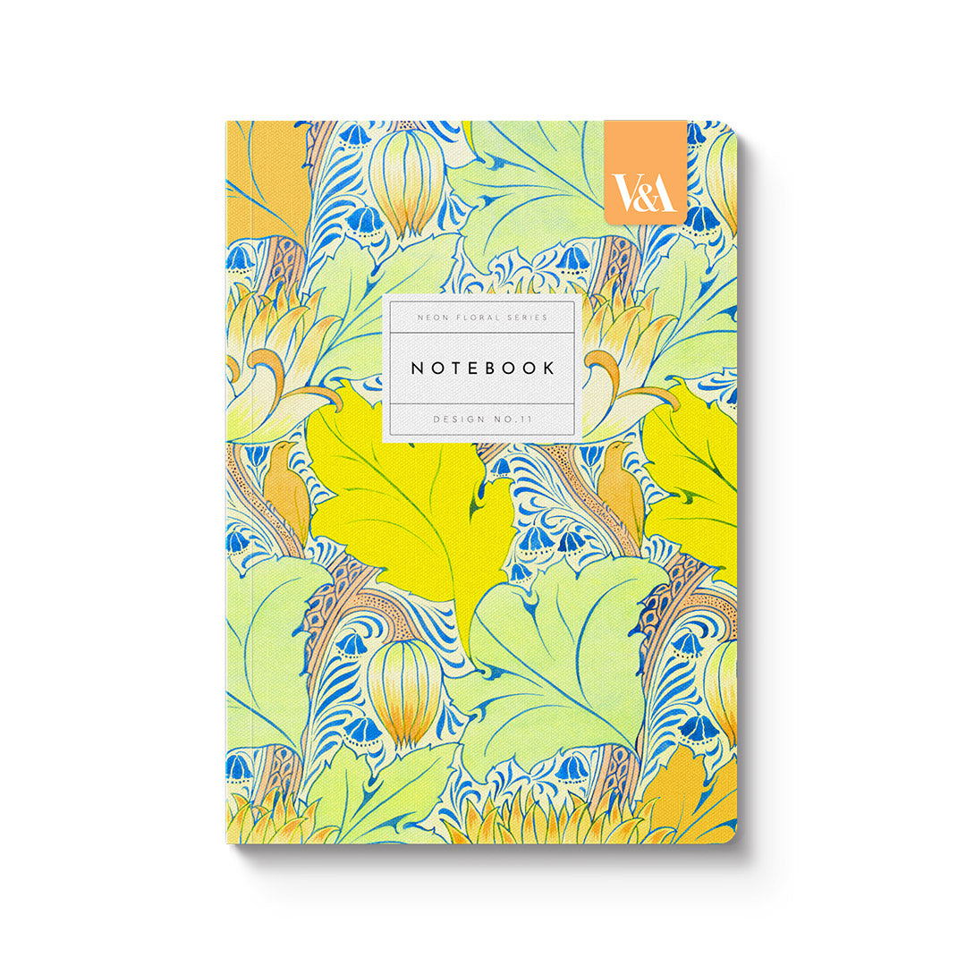 Neon Floral Arts Paperback Notebook