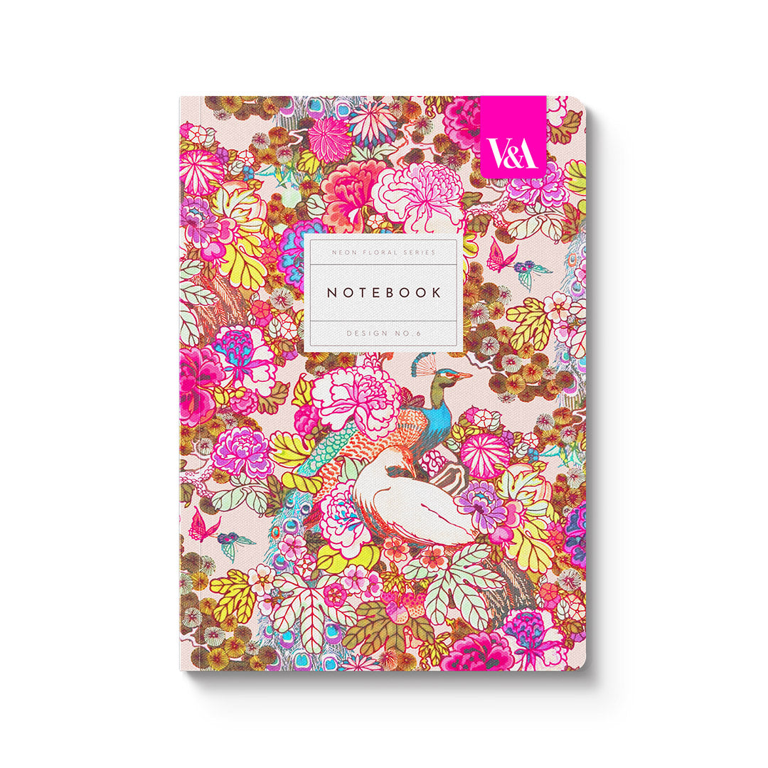 Floral Peacock Paperback Notebook