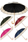 16 Panel Wooden Handle Umbrella 48"