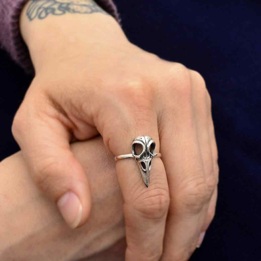 Raven skull Ring