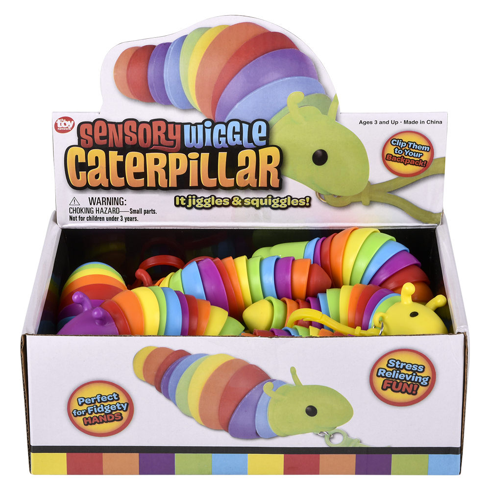 (T) 3.75" SENSORY WIGGLE CATERPILLAR CLIP ON