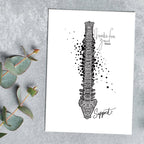 Spine-Themed Thank You Card