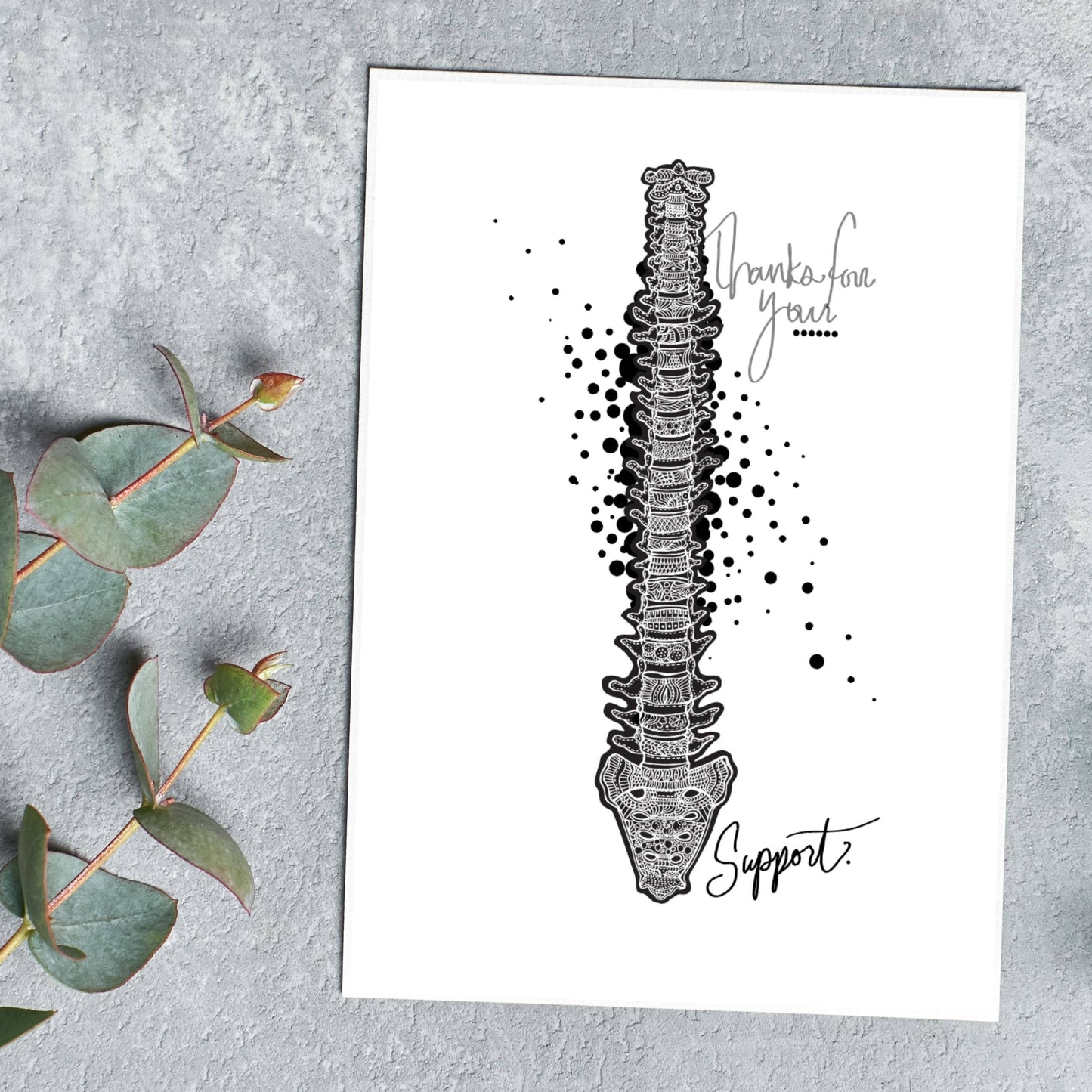 Spine-Themed Thank You Card