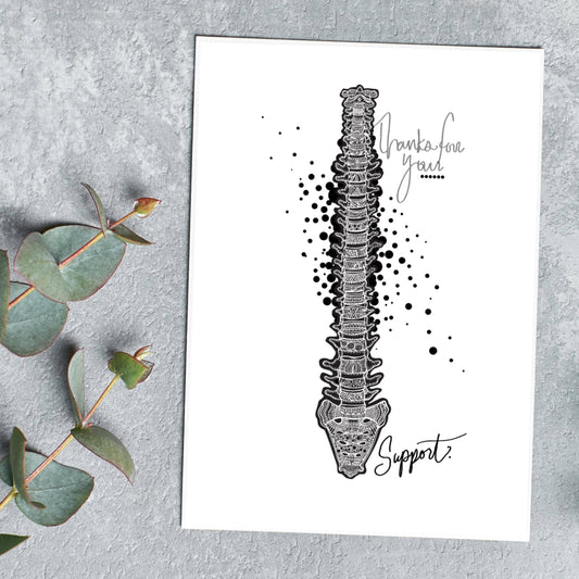 Spine-Themed Thank You Card