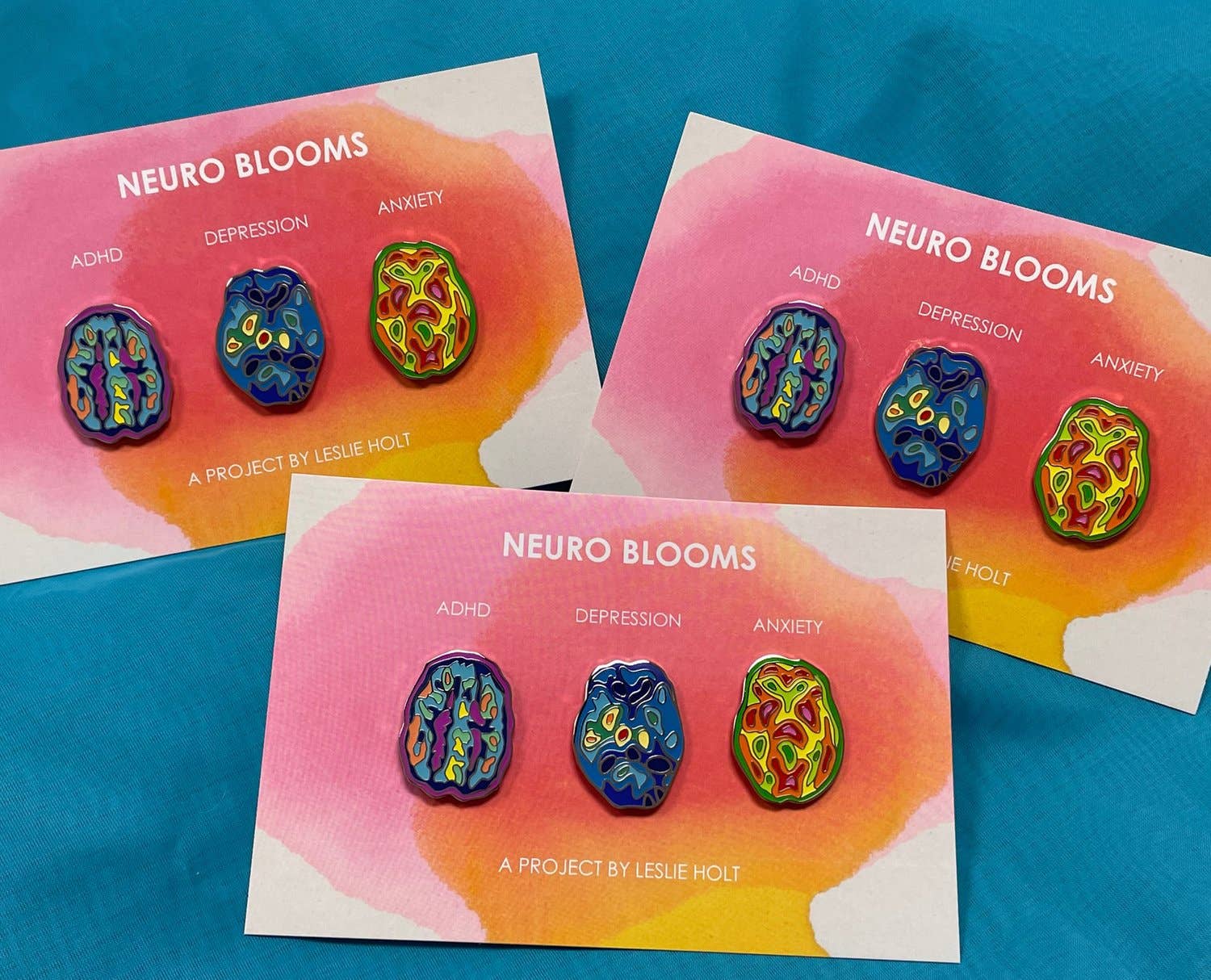 3 Pc Enamel Pin Set - ADHD/Depression/Anxiety