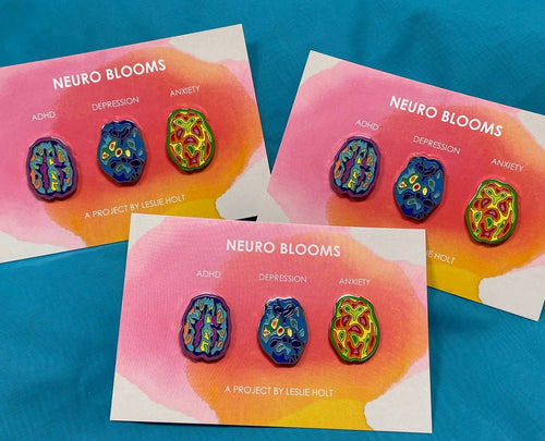 3 Pc Enamel Pin Set - ADHD/Depression/Anxiety