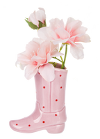 Mini Polka Dot Pink Boot Vase