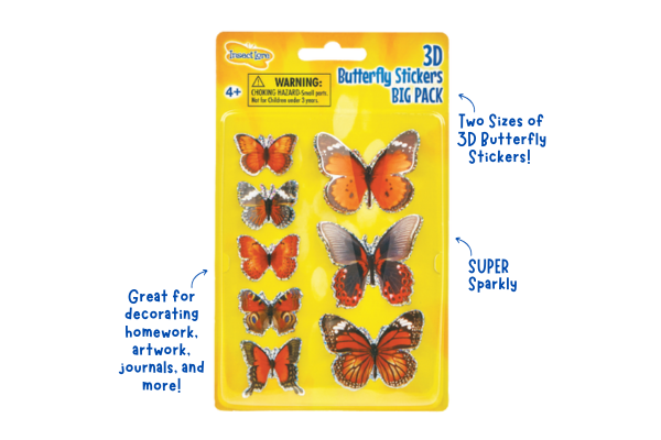 3D Butterfly Stickers BIG PACK