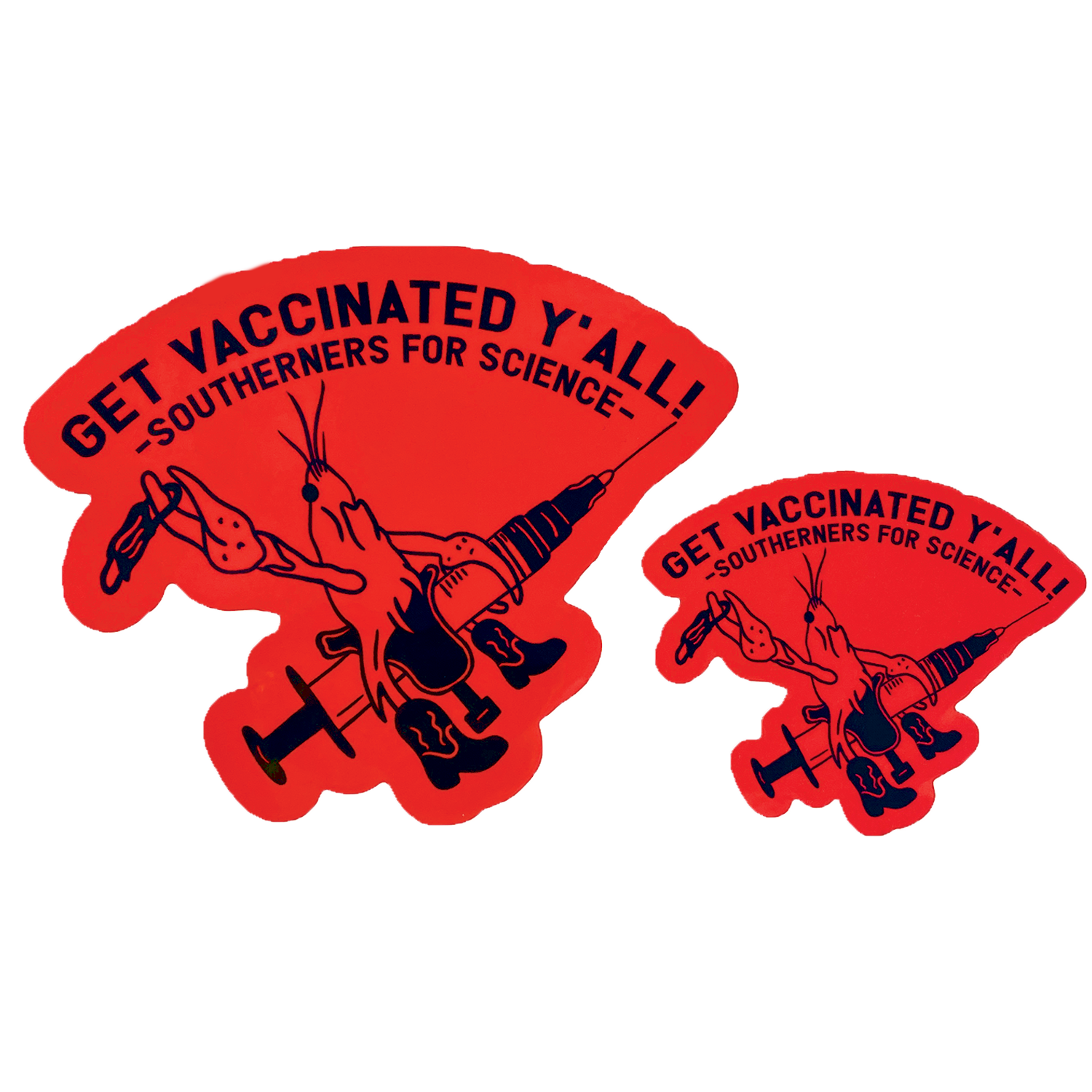 Get Vaxxed Crawfish Sticker