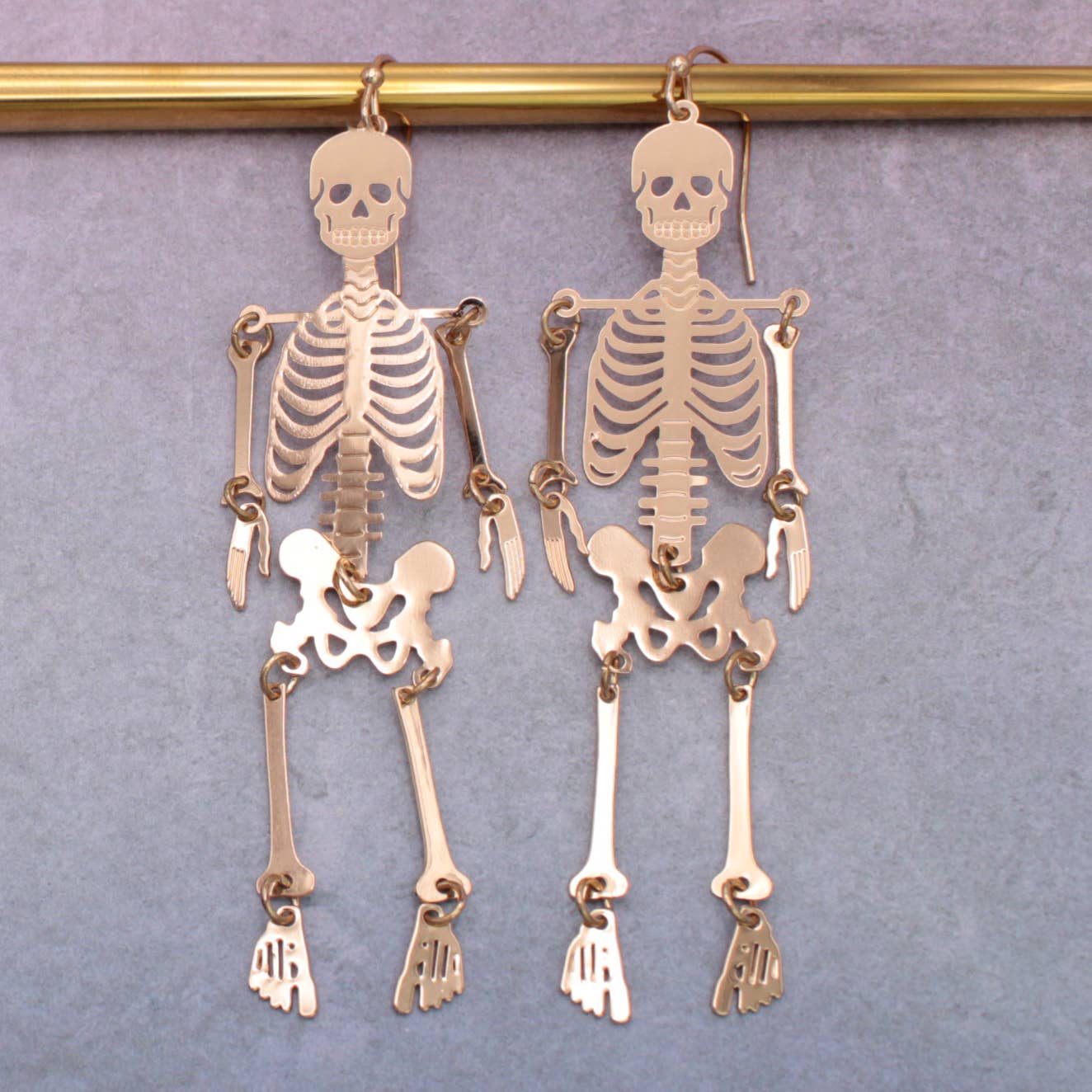 Gold Skeleton Earrings