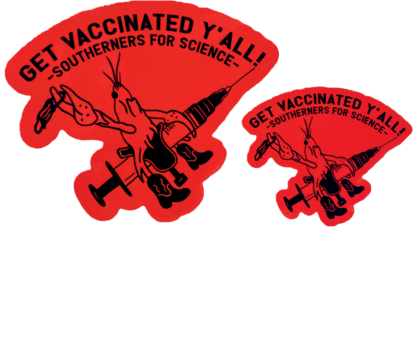 Get Vaxxed Crawfish Sticker