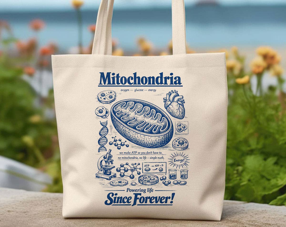 Mitochondria Cell Powerhouse Science Teacher Canvas Tote Bag