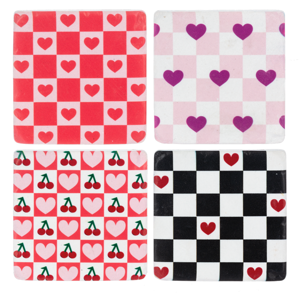 Checkered Coaster Set