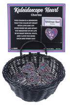 Kaleidoscope Heart Charms in a Basket