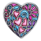 Kaleidoscope Heart Charms in a Basket