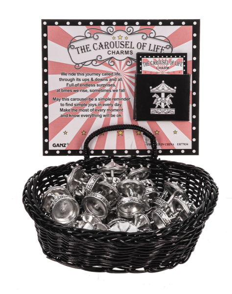 The Carousel of Life Charms in a Basket