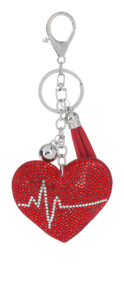 Bedazzled Heart Keychain