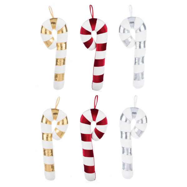 Candy Cane Plush Ornament - Large
