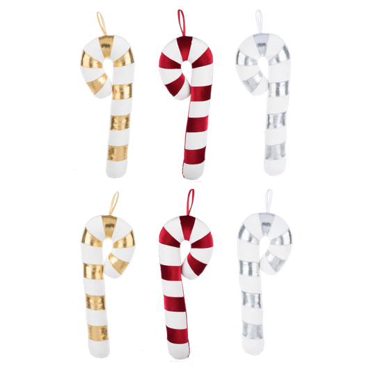 Candy Cane Plush Ornament - Large