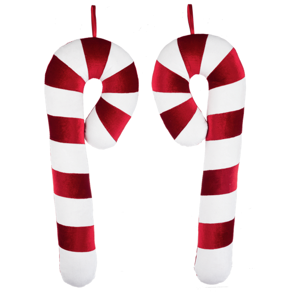Candy Cane Plush Ornament - Large