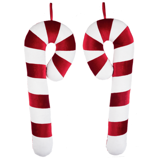 Candy Cane Plush Ornament - Large
