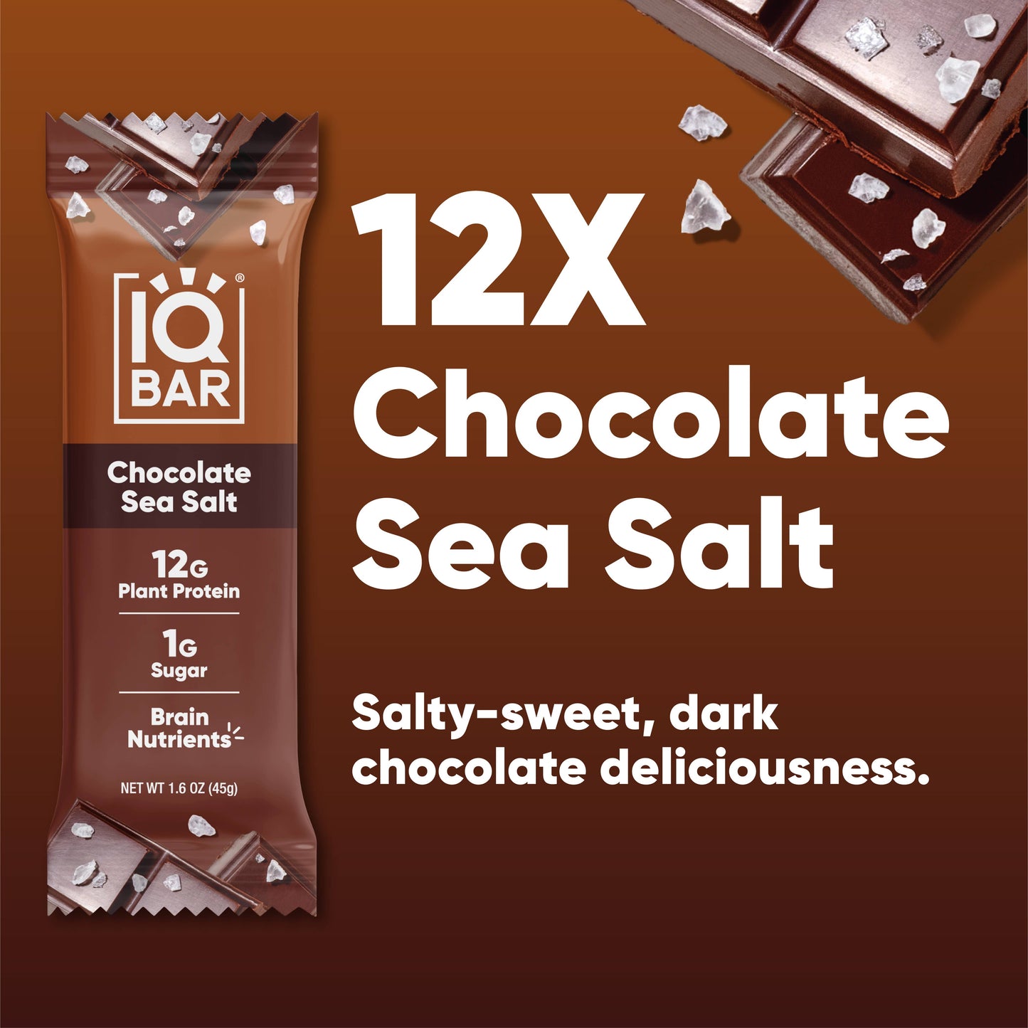 IQBAR Chocolate Sea Salt | Brain + Body Keto Protein Bars