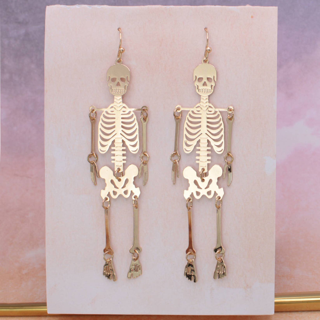 Gold Skeleton Earrings