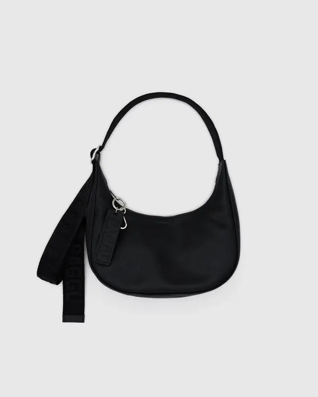 Small Recycled Leather Crescent Bag