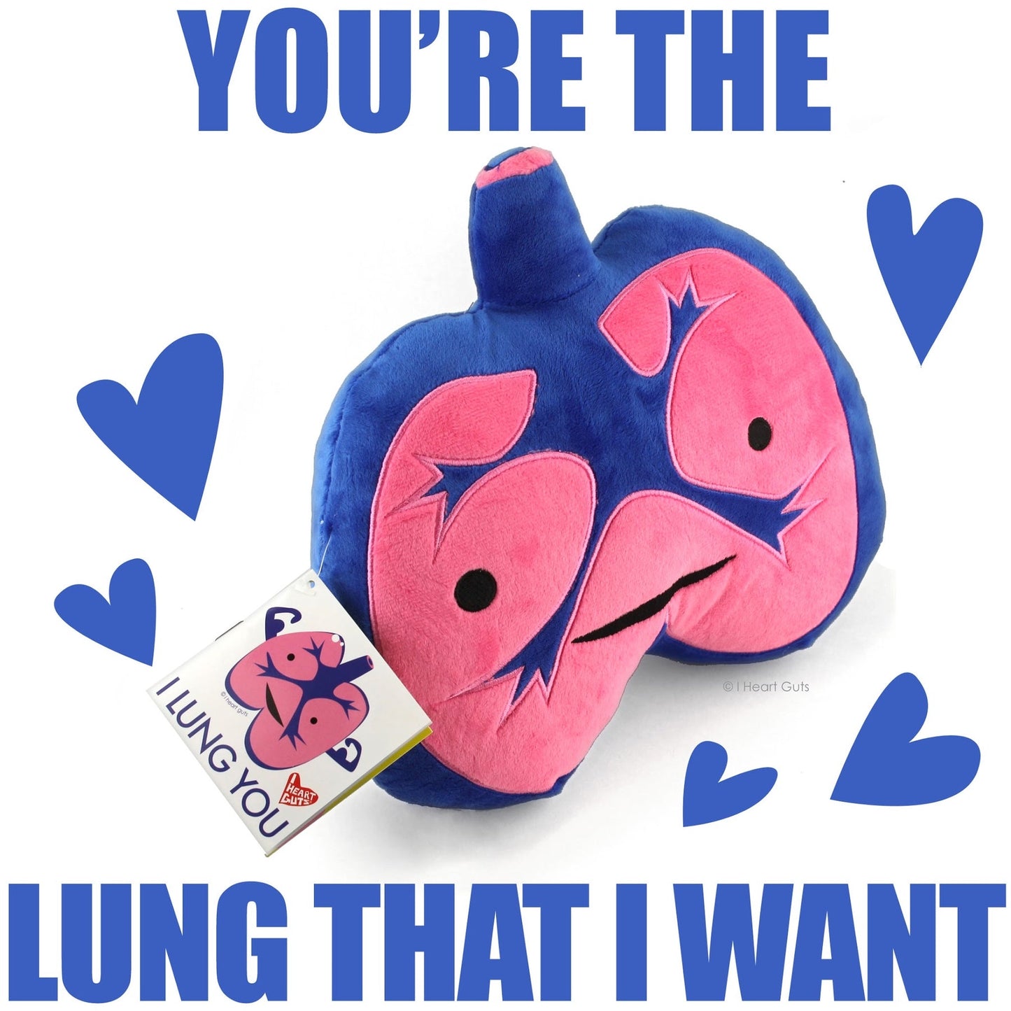 Lungs Plush - I Lung You - Plush Organ Stuffed Toy Pillow
