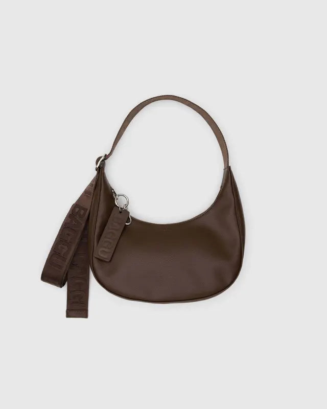 Small Recycled Leather Crescent Bag