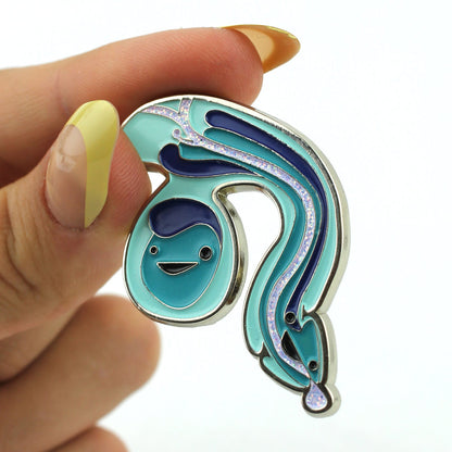 Blue Peen Enamel Lapel Pin - Sparkly Anatomical Member