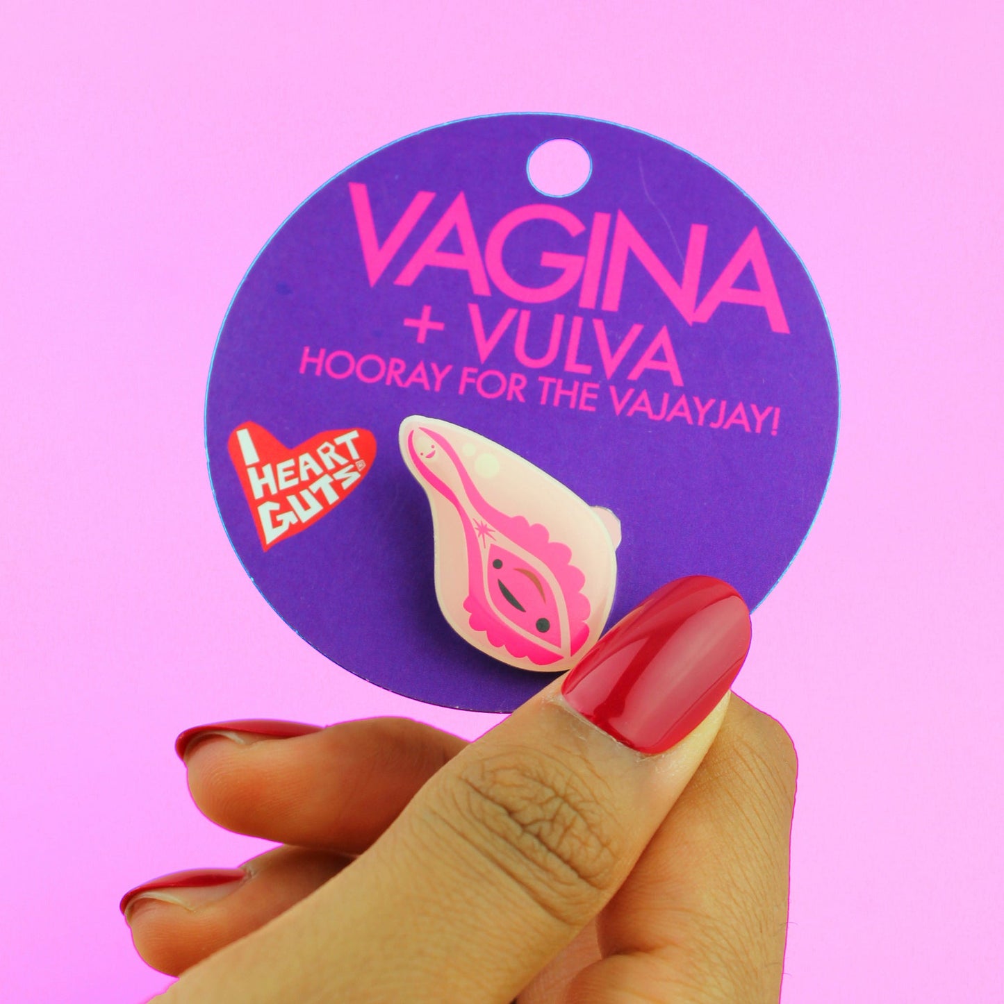 Vagina + Vulva Lapel Pin - Hooray for the Vajayjay!