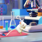 White Lab Mouse Keychain