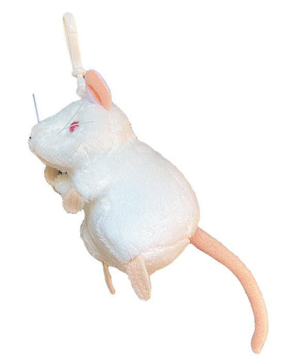 White Lab Mouse Keychain