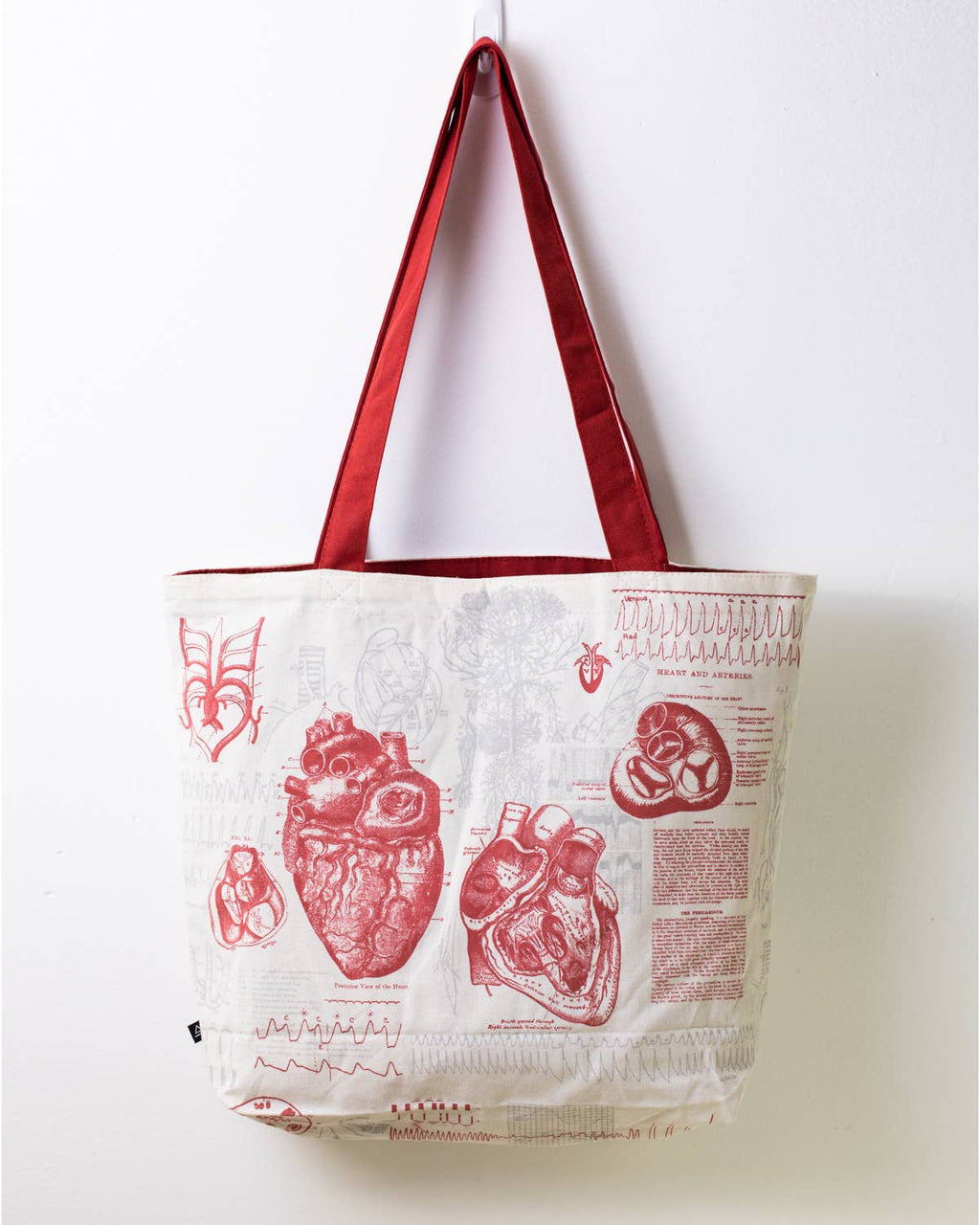 Anatomical Heart Canvas Shoulder Tote Bag