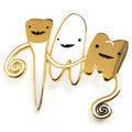 Teeth Enamel Lapel Pin - Flossin' Ain't Just For Gangstas