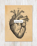 I Love You: Vintage Heart Card