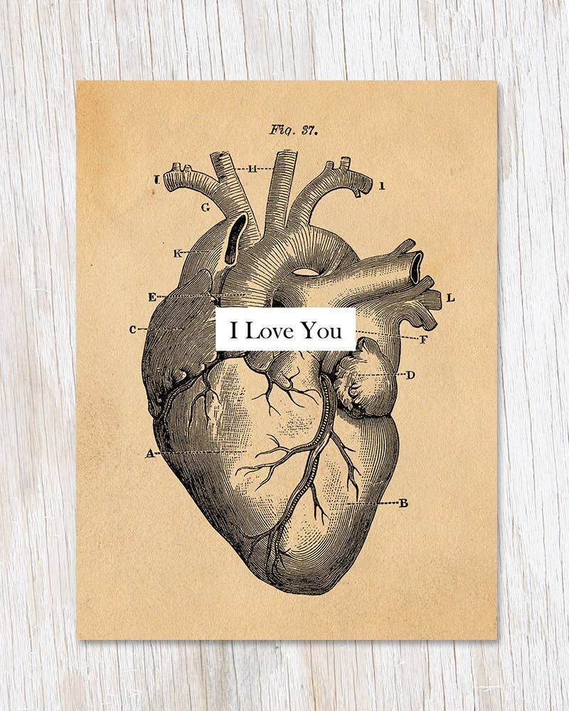 I Love You: Vintage Heart Card