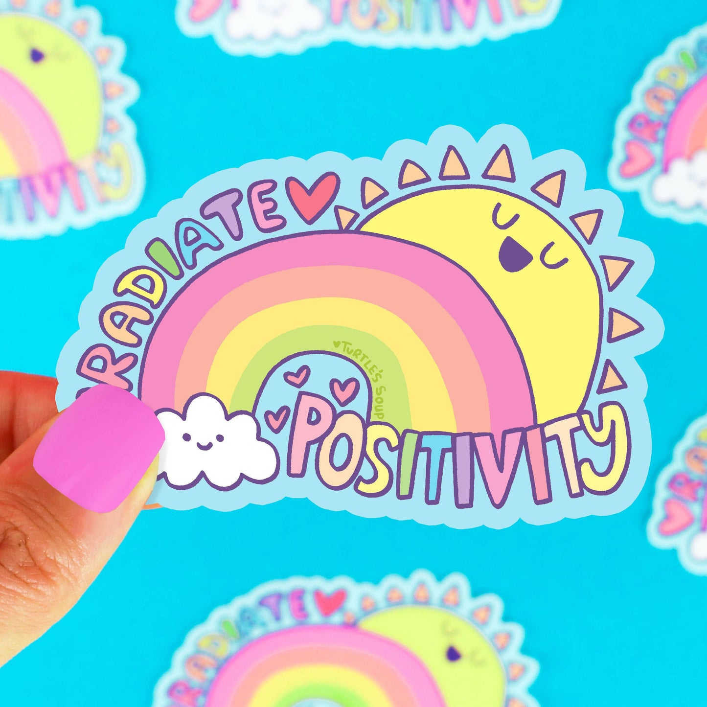 Radiate Positivity Positive Motivation Rainbow Vinyl Sticker