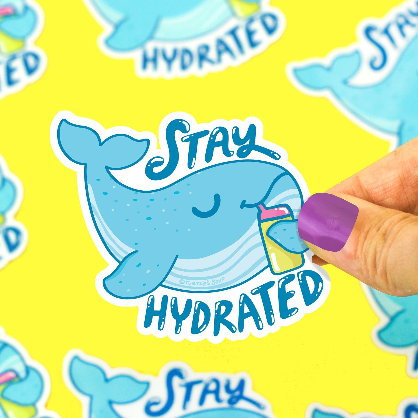 Stay Hydrated Whale Water Bottle Waterproof Vinyl Sticker