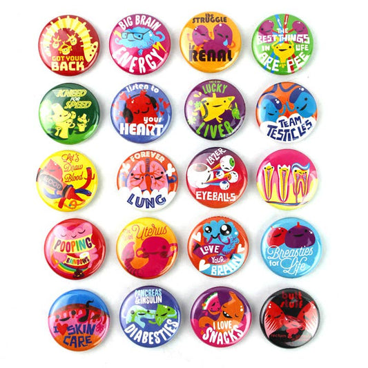 Cute Organs & Health Care Funny Button Set