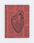 Anatomical Heart Hardcover - Lined/Grid Page Notebook
