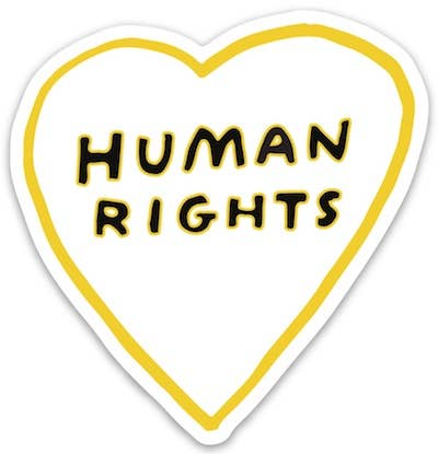 Human Rights Heart Die Cut Sticker
